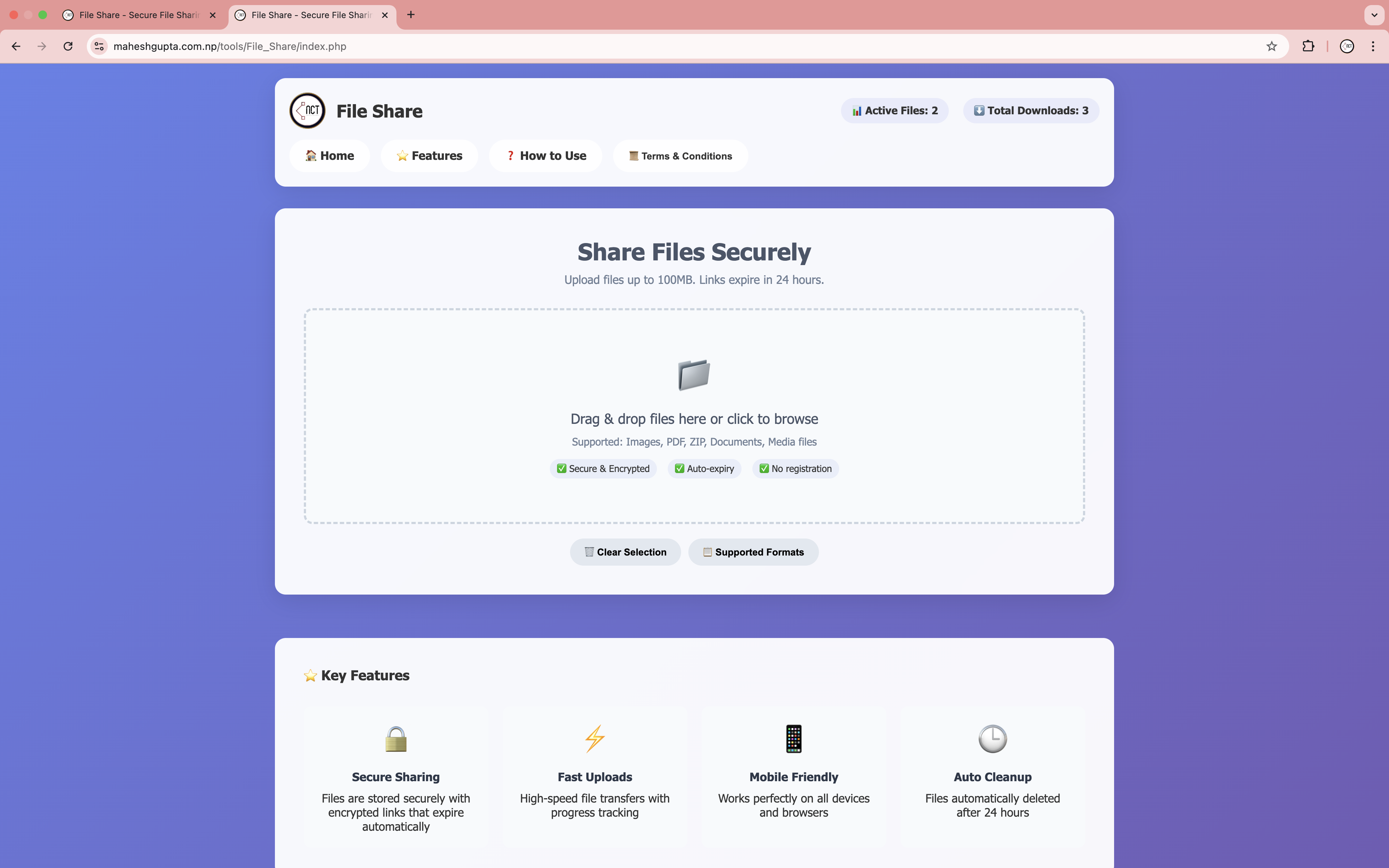 File Share: A Secure, Self-Hosted File Sharing Solution